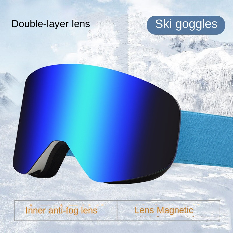 Nauji cilindro magnetiniai slidinėjimo akiniai Dviejų sluoksnių nerasojantys magnetiniai slidinėjimo akiniai sniego akiniai alpinizmo akiniai