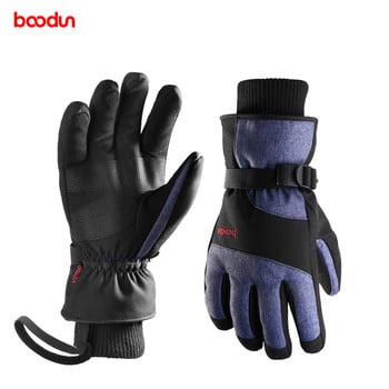 Boodun New Skiing Glove Women Men Keep Warm Ски снежни ръкавици Зимни водоустойчиви ръкавици със сензорен екран Ръкавици за спорт на открито Сноуборд ръкавици