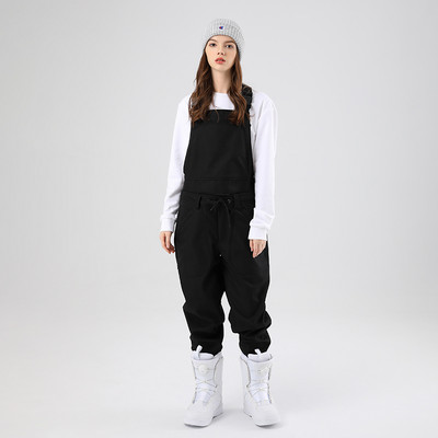 Moteriškas slidinėjimo kombinezonas žieminis lauko vėjui atsparus vandeniui šiltas nuimamas snieglenčių seilinukas Moteriškos nuimamos vilnos slidinėjimo kelnės