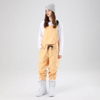 Moteriškas slidinėjimo kombinezonas žieminis lauko vėjui atsparus vandeniui šiltas nuimamas snieglenčių seilinukas Moteriškos nuimamos vilnos slidinėjimo kelnės