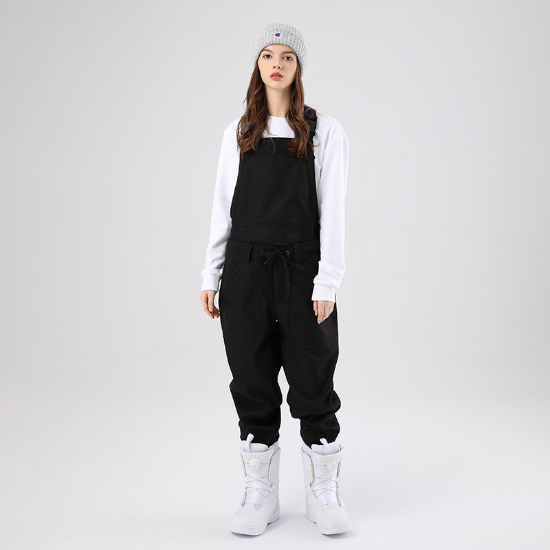 Moteriškas slidinėjimo kombinezonas žieminis lauko vėjui atsparus vandeniui šiltas nuimamas snieglenčių seilinukas Moteriškos nuimamos vilnos slidinėjimo kelnės