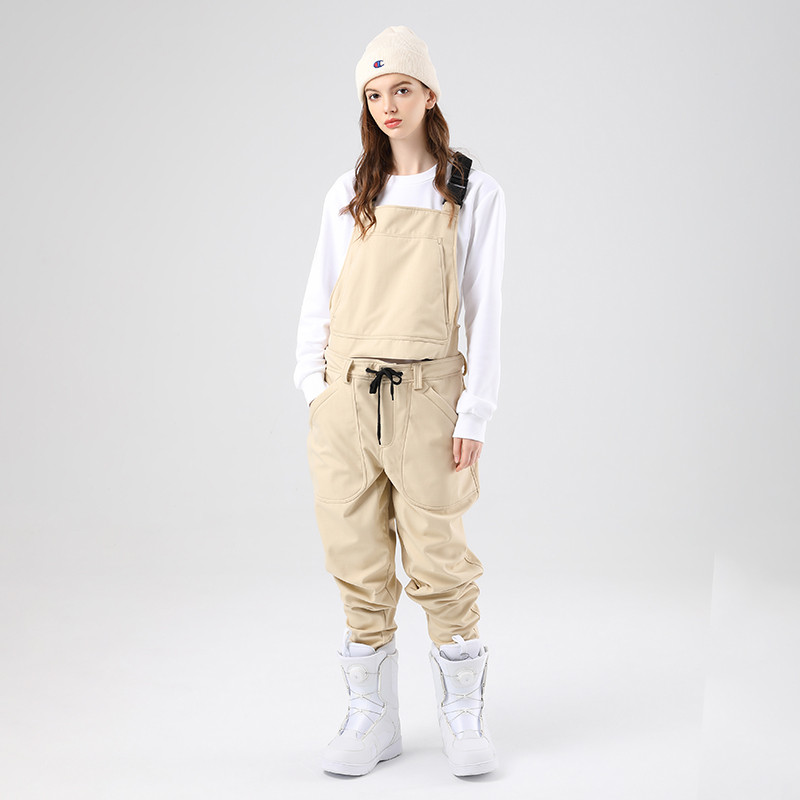 Moteriškas slidinėjimo kombinezonas žieminis lauko vėjui atsparus vandeniui šiltas nuimamas snieglenčių seilinukas Moteriškos nuimamos vilnos slidinėjimo kelnės