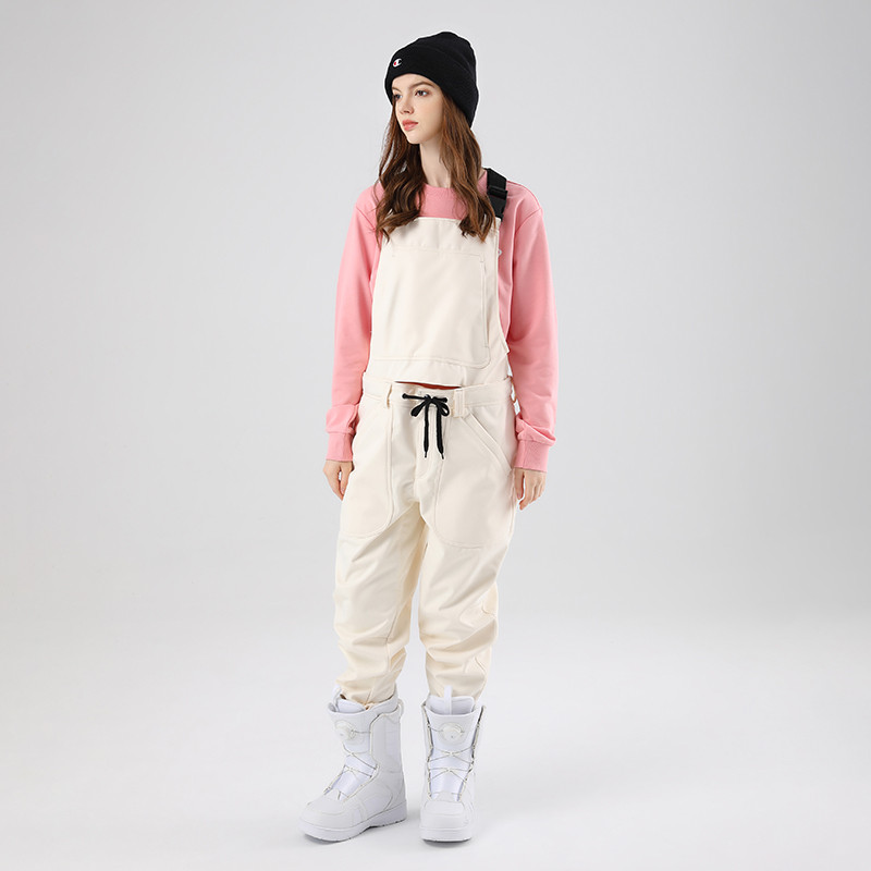 Moteriškas slidinėjimo kombinezonas žieminis lauko vėjui atsparus vandeniui šiltas nuimamas snieglenčių seilinukas Moteriškos nuimamos vilnos slidinėjimo kelnės