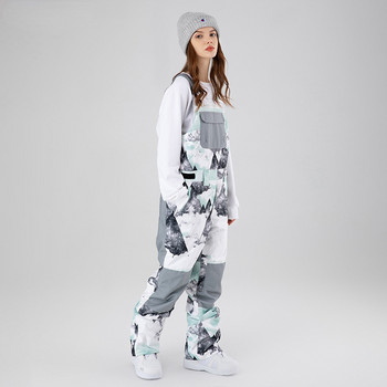 Νέες χειμερινές φόρμες σκι Παντελόνι για γυναικεία ρούχα για Snowboard Αδιάβροχο ζεστό αναπνεύσιμο παντελόνι σκι με βαφή γραβάτα