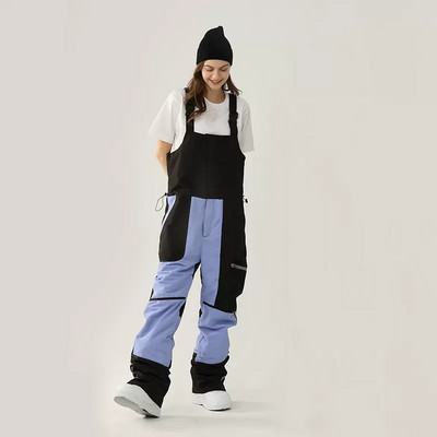 Nauji vientisos slidinėjimo kelnės kombinezonai, atsparūs vėjui, moteriški lauko kostiumai snieglenčių sportui Vyriški kombinezonai, atsparūs vandeniui slidinėjimo kostiumai, laisvi sniego drabužiai