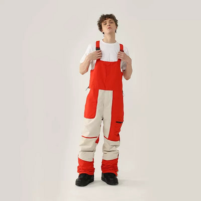 Nauji vientisos slidinėjimo kelnės kombinezonai, atsparūs vėjui, moteriški lauko kostiumai snieglenčių sportui Vyriški kombinezonai, atsparūs vandeniui slidinėjimo kostiumai, laisvi sniego drabužiai