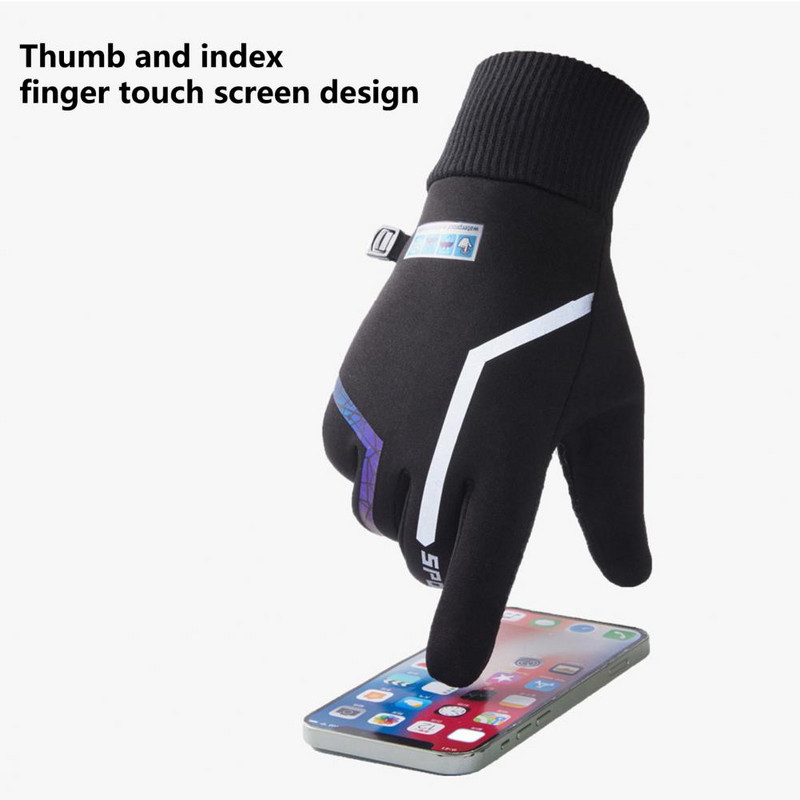 Žieminės pirštinės vyrams Moterų liečiamas ekranas šiltas lauko dviračių vairavimas motociklas šaltas pirštinės nuo vėjo neslidžios moteriškos pirštinės