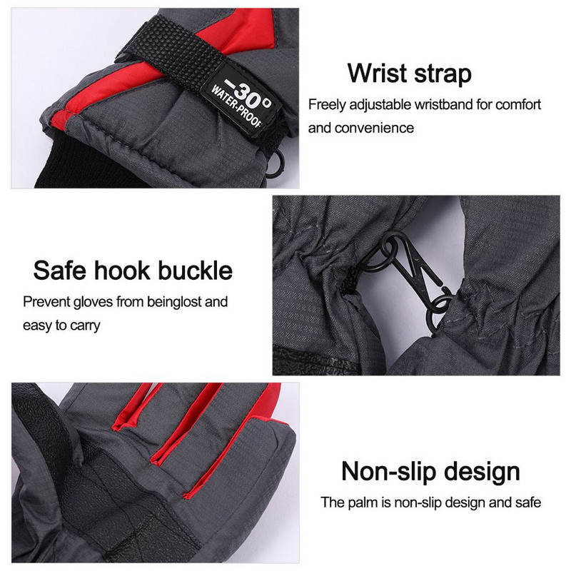 Mada Mieli animaciniai filmukai Vaikai Berniukai Merginos Storos Šiltos Vaikai Slidinėjimo Pirštinės Sportinės Pirštinės Neperpučiamos Vėjo