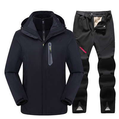 2020 m. Naujas storas šiltas slidinėjimo kostiumas moterims lauko slidinėjimo kelnės Vėjui atsparus vandeniui atsparus slidinėjimo snieglenčių striukė Kostiumas žieminė slidinėjimo striukė moterims