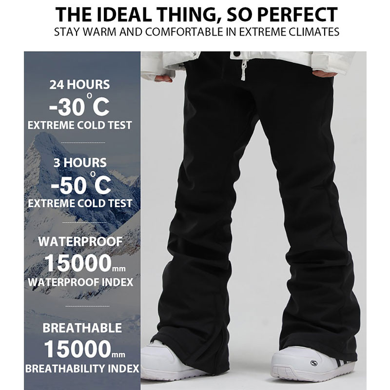 Vyriškos moteriškos slidinėjimo kelnės žieminės, šiltos, atsparios vėjui, vandeniui atsparios, kvėpuojančios plonos slidinėjimo snieglenčių kelnės Lauko sportinės sniego kelnės