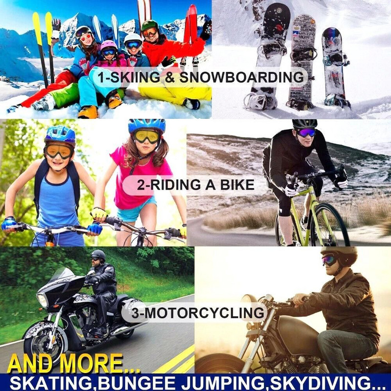 Zimski sportovi na otvorenom Skijaške naočale otporne na vjetar Moto biciklizam Snowboard UV400 okvir leće otporan na prašinu Sunčane naočale
