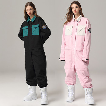 Νέο γυναικείο μονοκόμματο σετ σκι Ανδρικό σακάκι για ορειβασία σνόουμπορντ για εξωτερικούς χώρους Ζεστό αντιανεμικό αδιάβροχο φόρμα σκι Ολόσωμη φόρμα