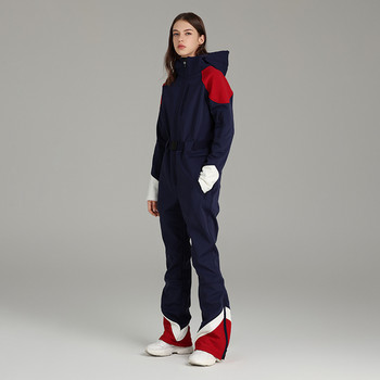 Χοντρή λεπτή γυναικεία ολόσωμη φόρμα για σκι υπαίθρια αθλητικά μπουφάν σνόουμπορντ Ζεστή φόρμα jump αδιάβροχη χειμωνιάτικη κουκούλα