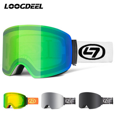 LOOGDEEL Double Anti-Fog Slēpošanas aizsargbrilles Sniega aizsargbrilles Virs brilles Vīrieši Sievietēm Āra Sports Snovborda Maska Brilles Slēpošanas aizsargbrilles