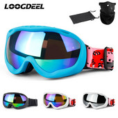 LOOGDEEL Unisex dvigubi nerasojantys slidinėjimo akiniai sferiniai paviršiai, lauko sportiniai, vėjui atsparūs snieglenčių akiniai, slidinėjimo akiniai, akiniai