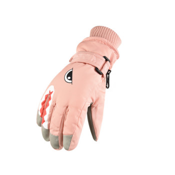 Детски ски ръкавици, удебелени зимни анимационни щампи, многоцветни водоустойчиви ветроустойчиви памучни ръкавици с дълги ръкави 8-14 години
