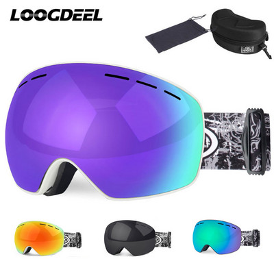 LOOGDEEL āra sporta divslāņu slēpošanas brilles pretputekļu snovborda brilles sniega motociklu brilles vīriešiem sievietēm slēpošanas brilles