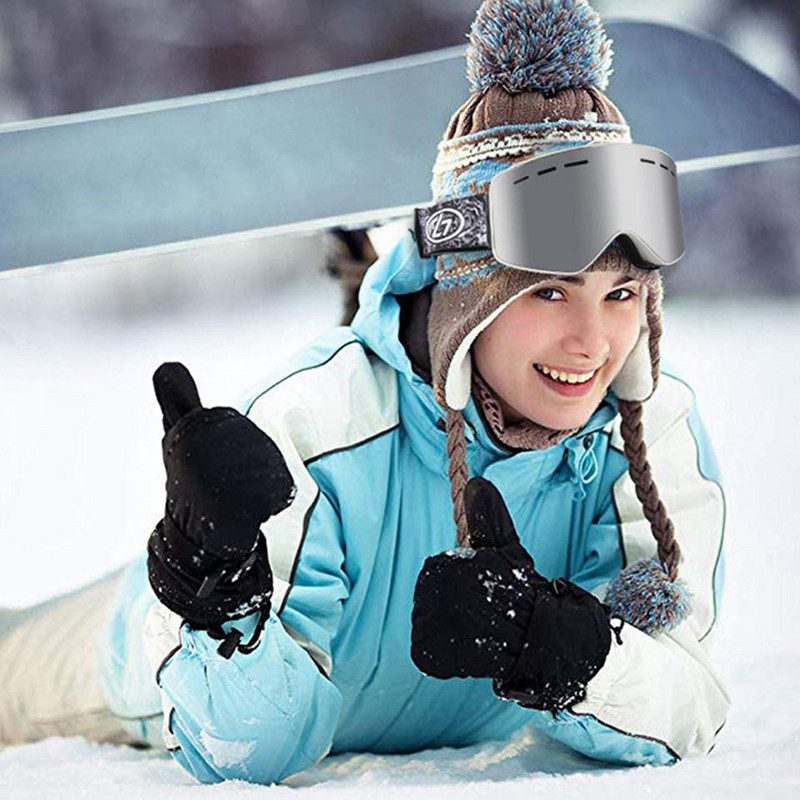 LOOGDEEL dvisluoksniai slidinėjimo akiniai su magnetiniais snieglenčių akiniais nuo rasojimo apsauga nuo sniego virš akinių Unisex slidinėjimo akiniai