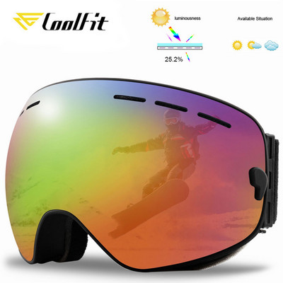 LOOGDEEL nauji slidinėjimo akiniai dvigubi sluoksniai UV400 nuo rasojimo didelės slidinėjimo kaukės akiniai slidinėjimo sniego vyrams Moteriški snieglenčių akiniai