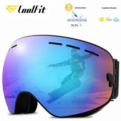 LOOGDEEL nauji slidinėjimo akiniai dvigubi sluoksniai UV400 nuo rasojimo didelės slidinėjimo kaukės akiniai slidinėjimo sniego vyrams Moteriški snieglenčių akiniai