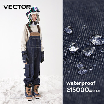 VECTOR Παχύ ανδρικό και γυναικείο τζιν παντελόνι με λουράκι Αντιανεμικό Ανθεκτικό στη θερμότητα Snowboarding Outdoor Sports