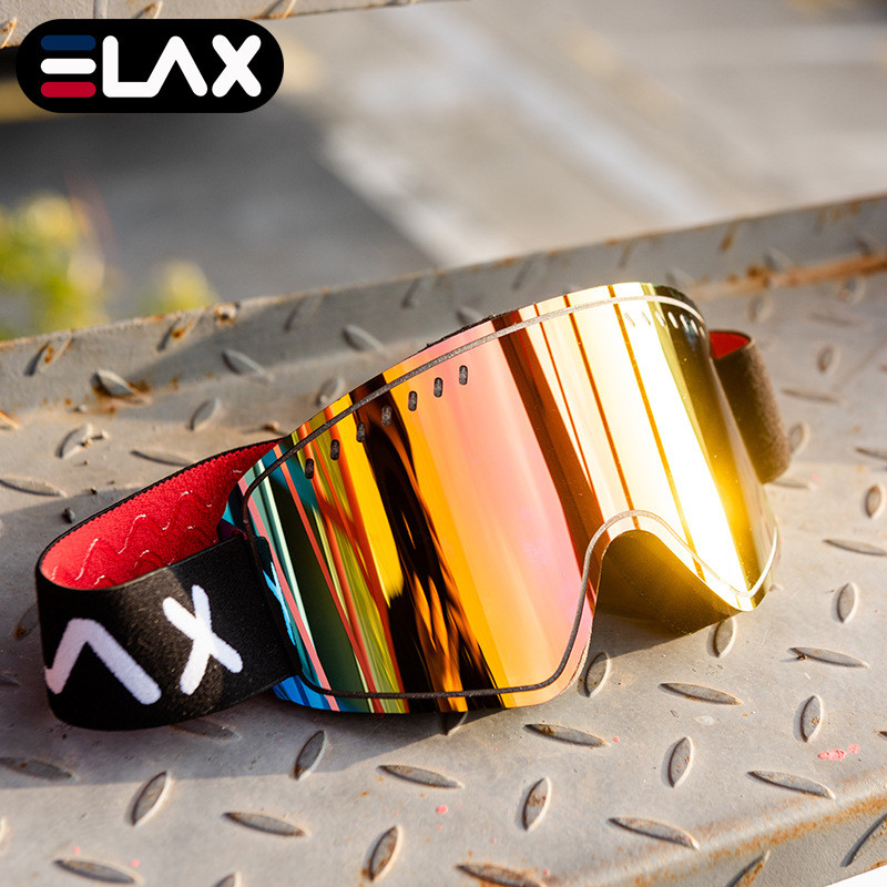 ELAX Dvisluoksniai Anti-Fog Slidinėjimo akiniai Vyrai Moteriški Sportiniai Snieglenčių akiniai Lauko Sniego motociklo Poliarizuota slidinėjimo kaukė UV400 Akiniai nuo saulės