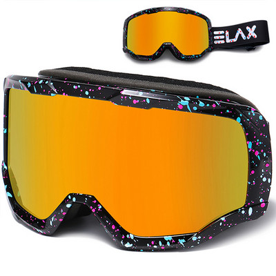 ELAX Nauja su magnetiniais dvigubo sluoksnio nuo rasojimo poliarizuotais UV400 snieglenčių akiniais Vyriški moteriški lauko sniego motociklų sportiniai akiniai