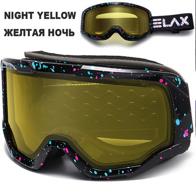 ELAX Nauja su magnetiniais dvigubo sluoksnio nuo rasojimo poliarizuotais UV400 snieglenčių akiniais Vyriški moteriški lauko sniego motociklų sportiniai akiniai