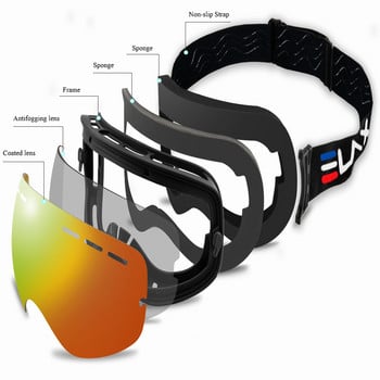 ELAX Нови 2022 г. Очила за каране на моторни шейни на открито Мъжки дамски двуслойни противозамъгляващи ски очила Ски очила за сняг ски Google
