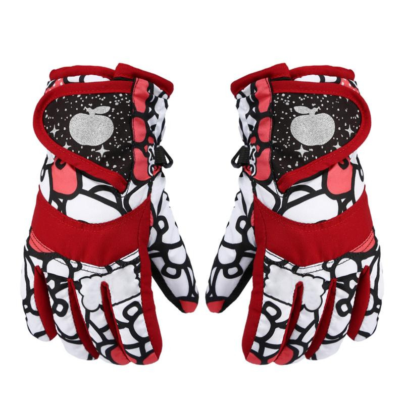 Mergaitėms berniukams žiemos šiltos pirštinės Profesionalios vandeniui atsparios slidinėjimo pirštinės Sniego vaikams atsparios vėjui slidinėjimo snieglenčių pirštinės Jojimo pirštinės