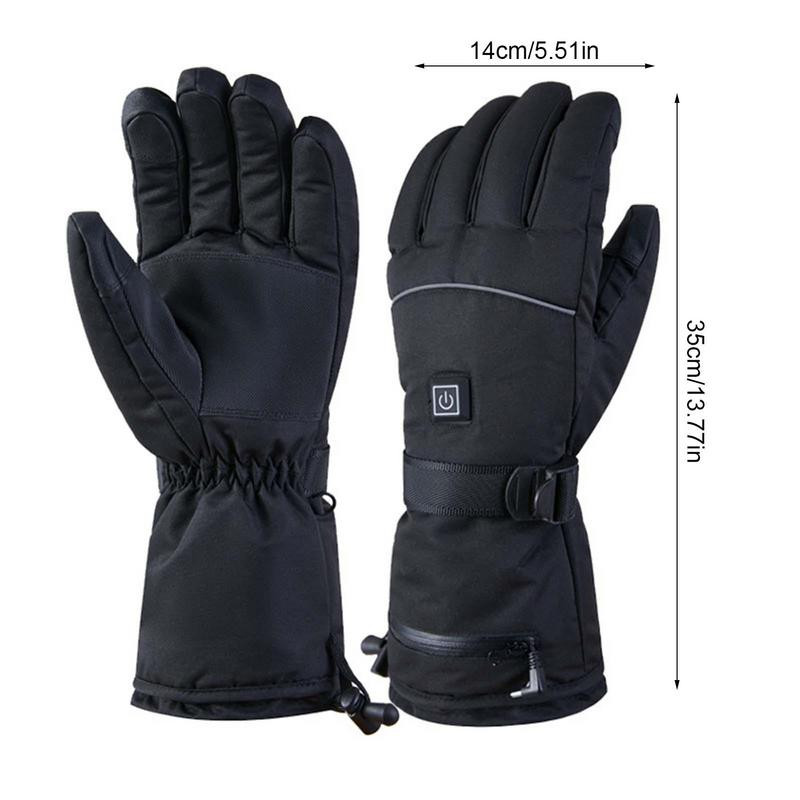 7,4V 3000mAh žiemos dviračių šildomos pirštinės Vyriškos šiluminės vandeniui atsparios vėjui atsparios dviračio pirštinės, skirtos slidinėjimui žygiams sniego motociklas