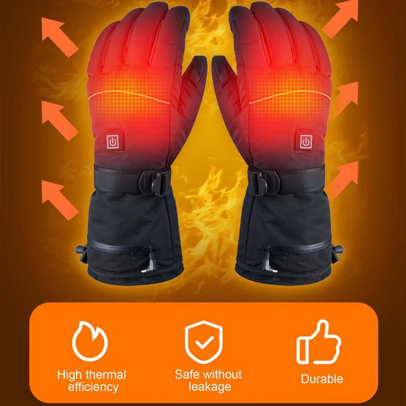 7,4V 3000mAh žiemos dviračių šildomos pirštinės Vyriškos šiluminės vandeniui atsparios vėjui atsparios dviračio pirštinės, skirtos slidinėjimui žygiams sniego motociklas