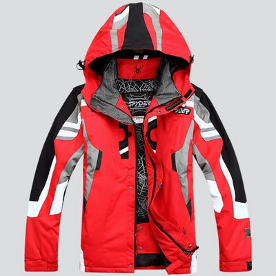 Jachetă de zăpadă impermeabilă pentru bărbați, iarnă, cu glugă, pentru drumeții, camping, schi, super caldă, jachetă de snowboard în aer liber