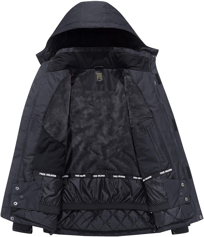 FREE SOLDIER Vyriškas slidinėjimo kostiumas žieminis, atsparus vėjui, neperšlampamas ir neperšlampamas sniego striukės, lauko sportinė apranga