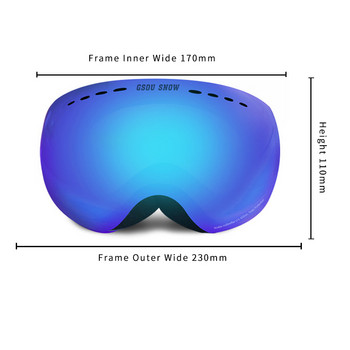 Ανδρικά μαγνητικά γυαλιά χιονιού 2022 Anti Fog Ανδρικά γυαλιά για σκι Winter Woman Γυαλιά χιονιού Sport Μάσκα ανδρών διπλής στρώσης