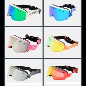 Зимни нови ски очила сферични двуслойни очила против мъгла ветроустойчиви мъже жени очила планинарство спортна маска на открито