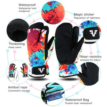 Термични зимни ски ръкавици Ръкавици с ръкавици с 3 пръста Сноуборд Моторни шейни Мотоциклетни ръкавици Водоустойчиви ръкавици за спорт на открито