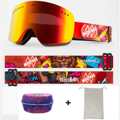 Iarna Noi ochelari de schi Strat dublu anti-ceață Rezidenți la vânt Cilindrici Bărbați Femei Mască Sport în aer liber Schi Ciclism Ochelari de snowboard