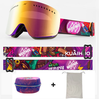 Iarna Noi ochelari de schi Strat dublu anti-ceață Rezidenți la vânt Cilindrici Bărbați Femei Mască Sport în aer liber Schi Ciclism Ochelari de snowboard