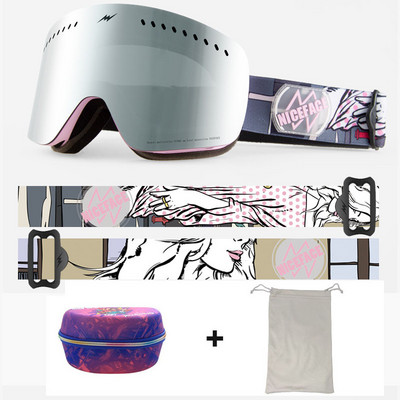 Iarna Noi ochelari de schi Strat dublu anti-ceață Rezidenți la vânt Cilindrici Bărbați Femei Mască Sport în aer liber Schi Ciclism Ochelari de snowboard