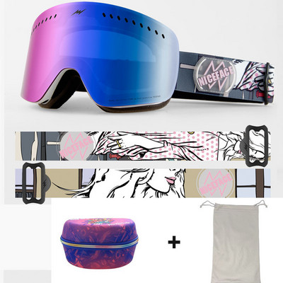 Iarna Noi ochelari de schi Strat dublu anti-ceață Rezidenți la vânt Cilindrici Bărbați Femei Mască Sport în aer liber Schi Ciclism Ochelari de snowboard