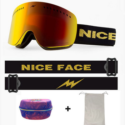 Iarna Noi ochelari de schi Strat dublu anti-ceață Rezidenți la vânt Cilindrici Bărbați Femei Mască Sport în aer liber Schi Ciclism Ochelari de snowboard