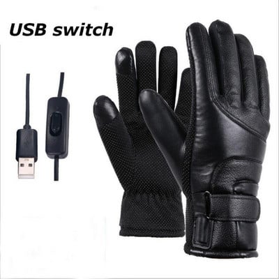 Električne rukavice Punjivi USB grijač za ruke Rukavice za grijanje Toplinska izolacija Zaslon osjetljiv na dodir Vodootporni bicikl Tople rukavice za grijanje
