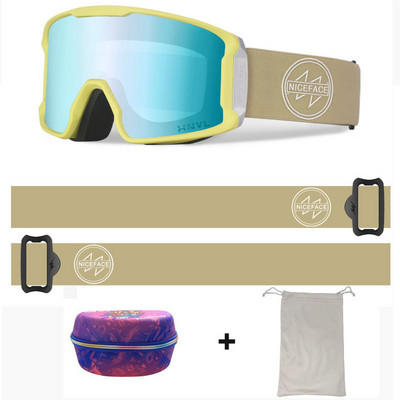 Nauji žieminiai slidinėjimo akiniai Dvisluoksniai cilindriniai akiniai nuo rasojimo lauko sportui dviračių slidinėjimui alpinizmo snieglenčių kaukė