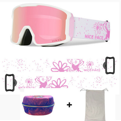 Nauji žieminiai slidinėjimo akiniai Dvisluoksniai cilindriniai akiniai nuo rasojimo lauko sportui dviračių slidinėjimui alpinizmo snieglenčių kaukė