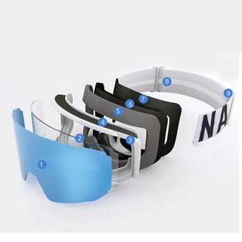 2022 Нови двуслойни очила против замъгляване Ски Мъже Жени Спорт на открито Ски маска за сняг Ски Колоездене Очила Очила за сноуборд