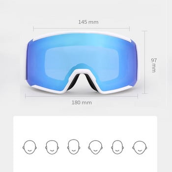 2022 Нови двуслойни очила против замъгляване Ски Мъже Жени Спорт на открито Ски маска за сняг Ски Колоездене Очила Очила за сноуборд