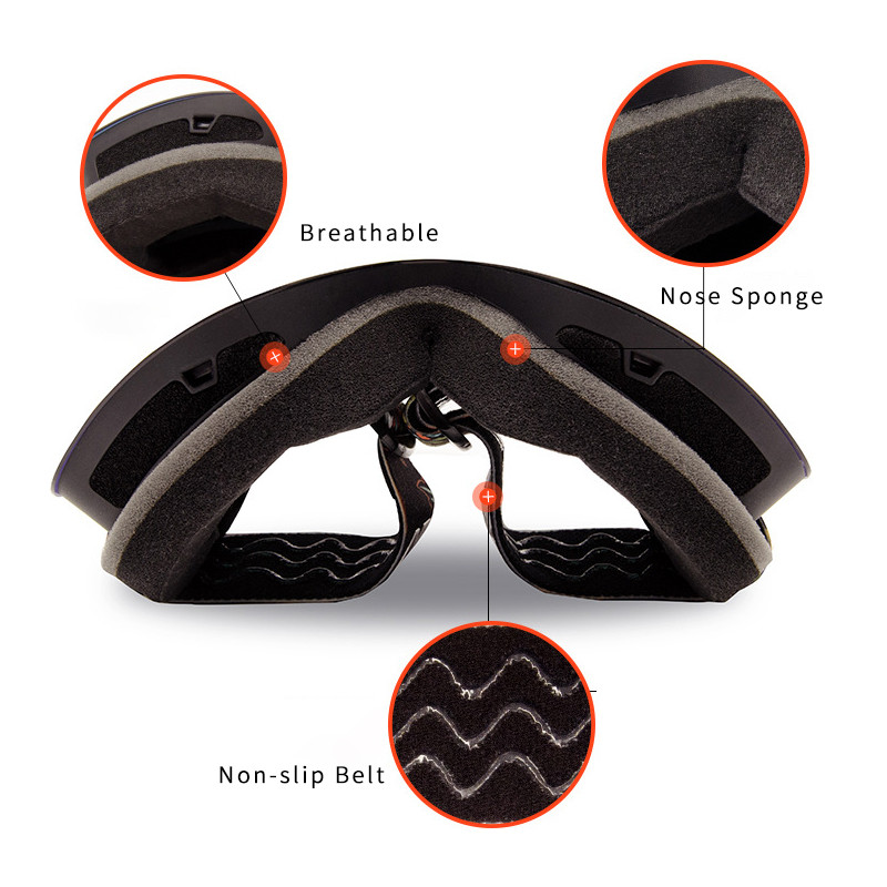 Sportiniai nuo rūko vyriški magnetiniai slidinėjimo akiniai žieminiai, moteris, sniego akiniai kalnų vyriški sniego motociklo kaukė Dvisluoksniai vyriški slidinėjimo akiniai