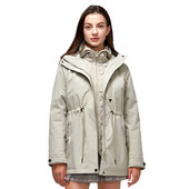 Moteriška žieminė slidinėjimo striukė vidutinio ilgio pūkinė medvilninis pamušalas šiltas sniego kostiumas, neperšlampamas, vėjas, snieglenčių striukė lauke