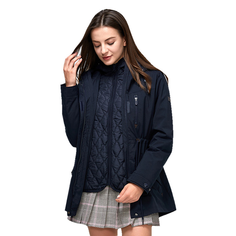 Moteriška žieminė slidinėjimo striukė vidutinio ilgio pūkinė medvilninis pamušalas šiltas sniego kostiumas, neperšlampamas, vėjas, snieglenčių striukė lauke